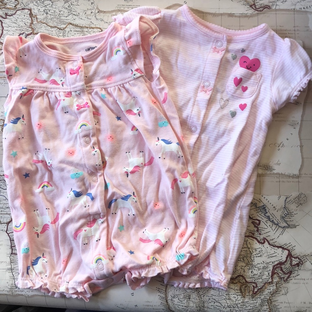 Carters bubble romper set of 2 - 6 months